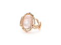 18kt rose gold Aragon ring with 4 ct rose quartz and .42 cts diamonds. Available in white, yellow, or rose gold.
